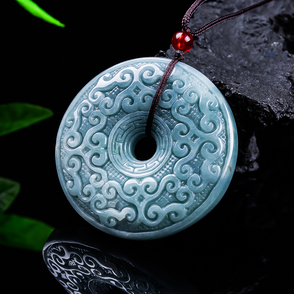 Woman Accessory - Kalung Liontin Bunga Giok Burma Alami