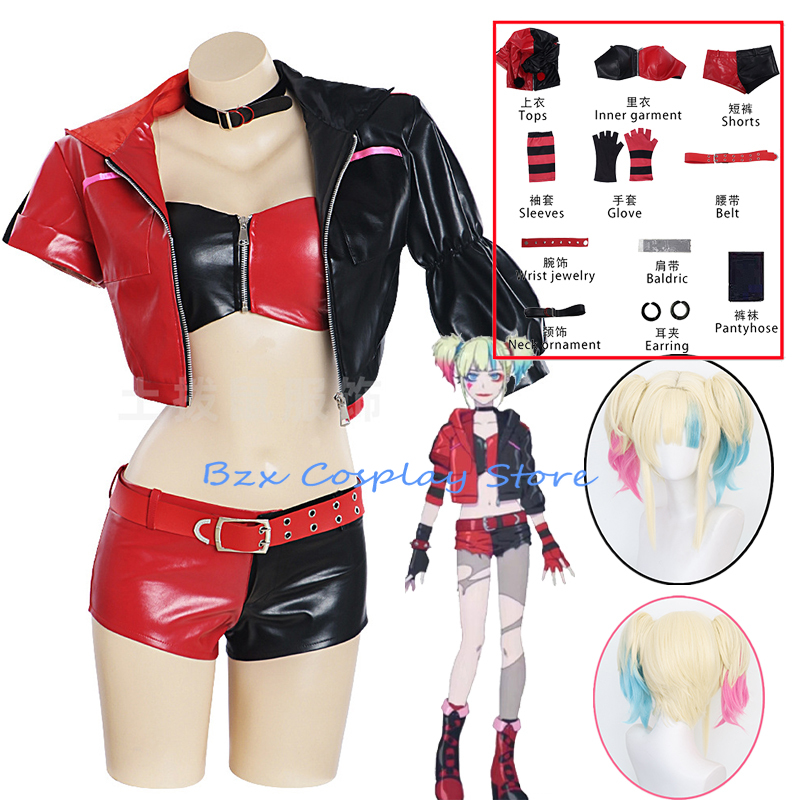 Women'S Harley Quinn Accessories - Kostum Cosplay film lelucon Harley Anime