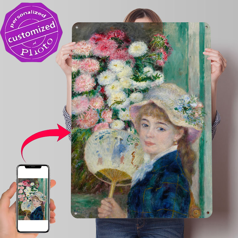 Women Accessories Poster - Poster Logam Wanita Muda dengan Kipas