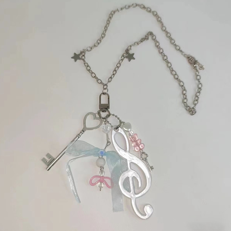 Women'S Accessories In The 90S - Kalung Liontin Berbentuk Beruang dengan Pita