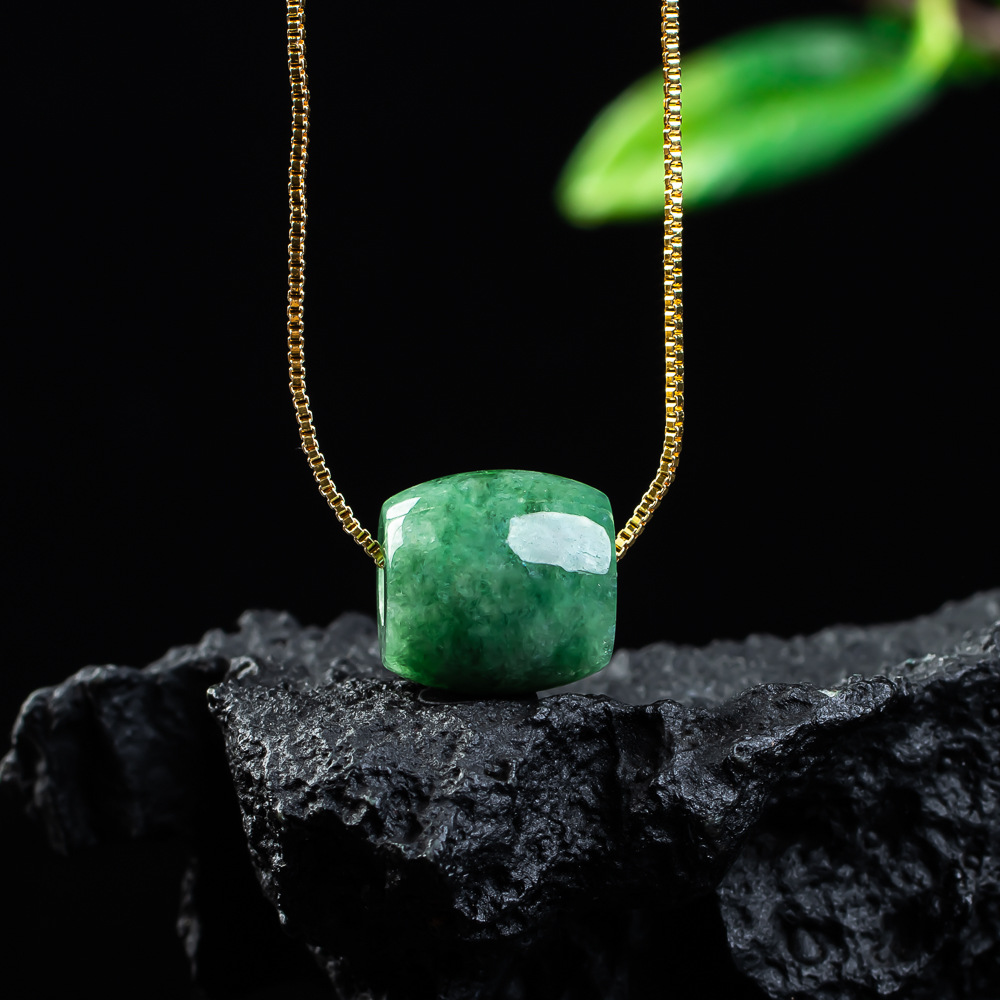 Woman Accessory - Liontin Manik Giok Asli Alami Kalung