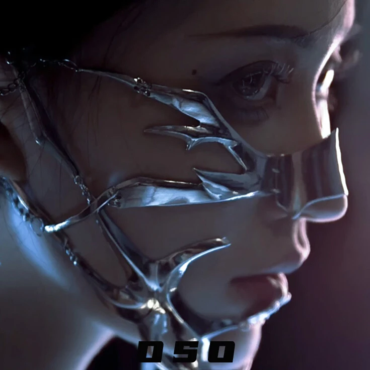 Women Accessories Chain - Topeng Setengah Wajah Cyberpunk 2025 dengan