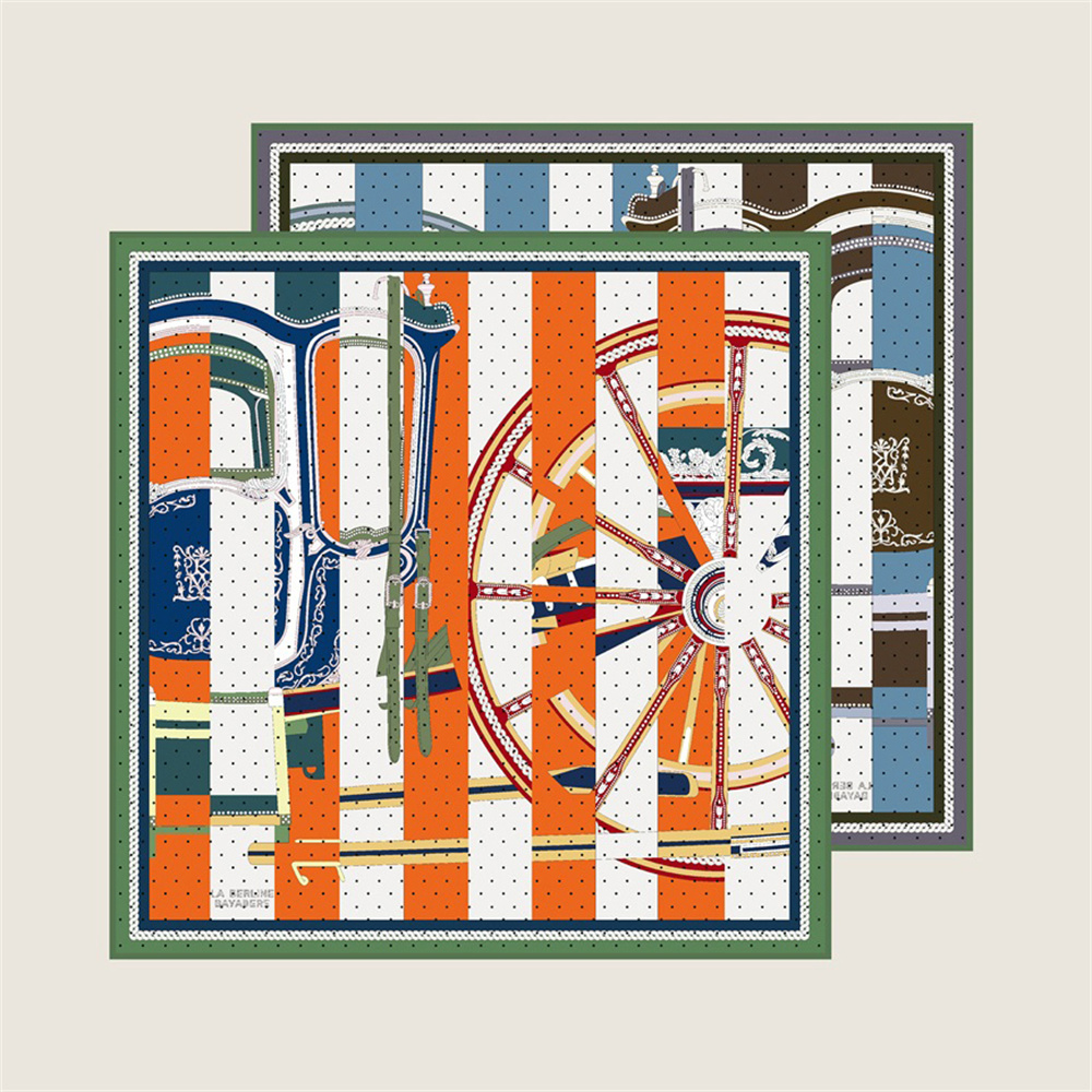 Silk Scarf Square - POBING syal sutra Twill gulung tangan