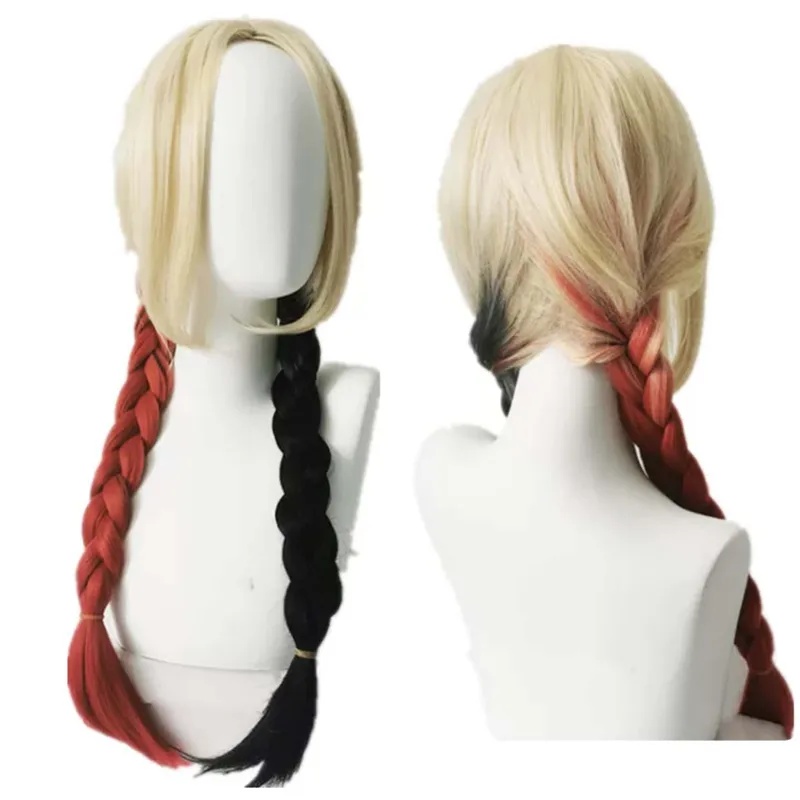 Wig Rambut Kepang Merah Hitam  - Women'S Harley Quinn Accessories ulasan dan harga
