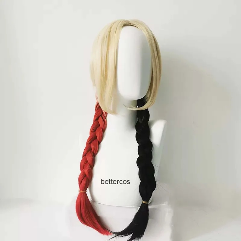 Wig Rambut Kepang Merah Hitam  - Women'S Harley Quinn Accessories ulasan dan harga
