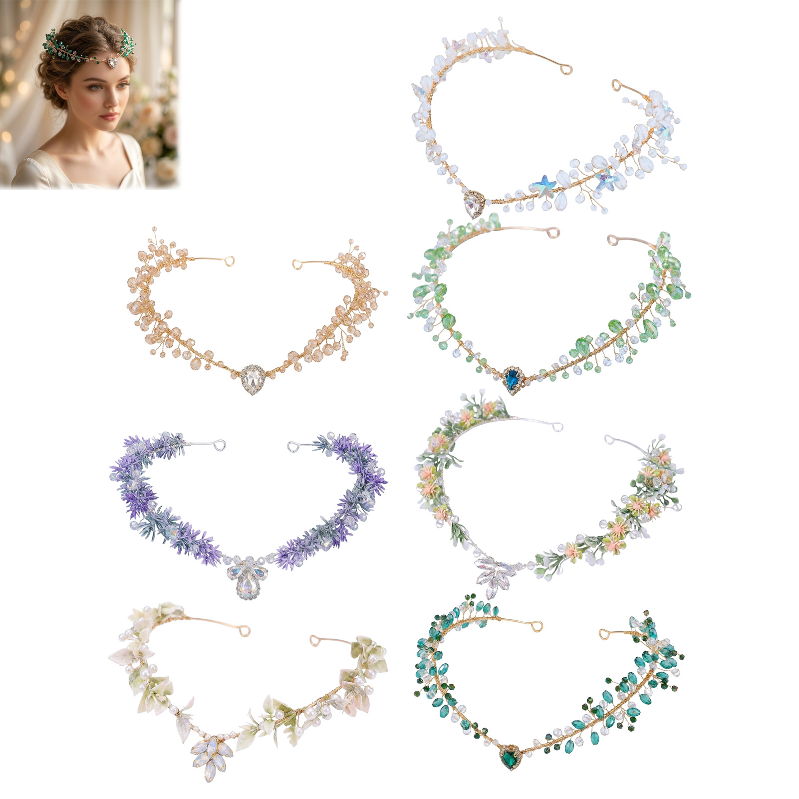 Hiasan Kepala Kristal Segitiga - Women Accessories For Wedding ulasan dan harga