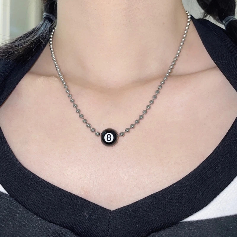 Kpop mode antik hitam 8 bola B - Women'S Accessories In The 90S ulasan dan harga