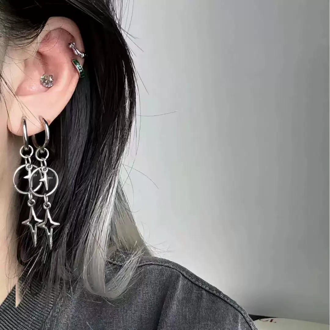 Anting Liontin Bintang Salib P - Women'S Accessories In The 90S ulasan dan harga