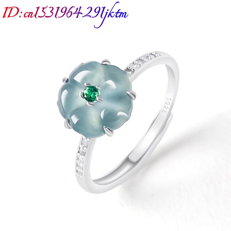 Cincin Bunga Giok Burma Biru 9 - Woman Accessory ulasan dan harga