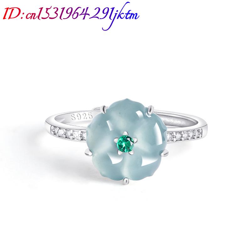 Cincin Bunga Giok Burma Biru 9 - Woman Accessory ulasan dan harga