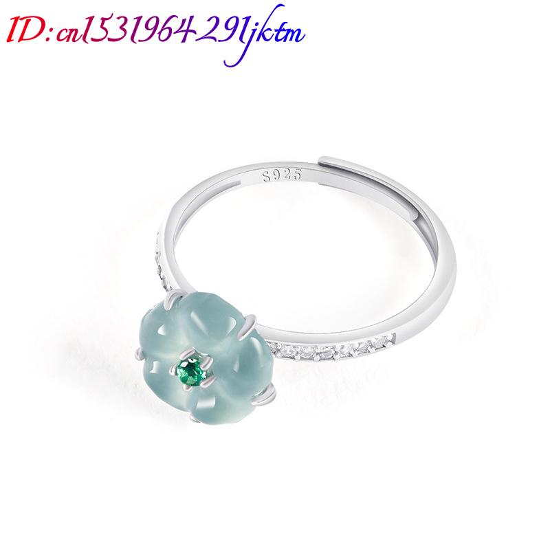 Cincin Bunga Giok Burma Biru 9 - Woman Accessory ulasan dan harga