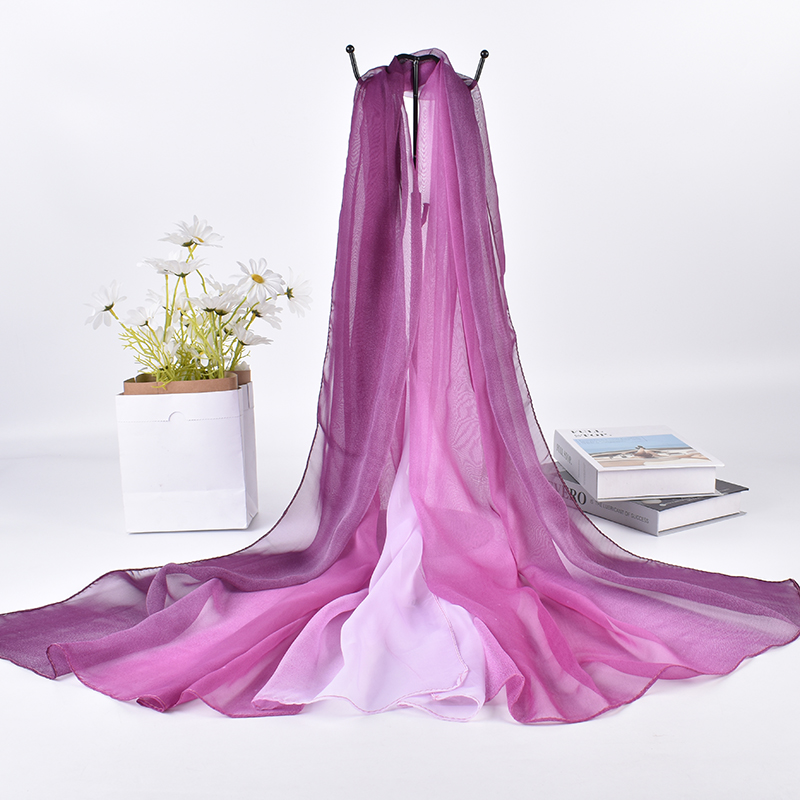 Syal sutra gradien tiga warna  - Silk Scarf Square ulasan dan harga