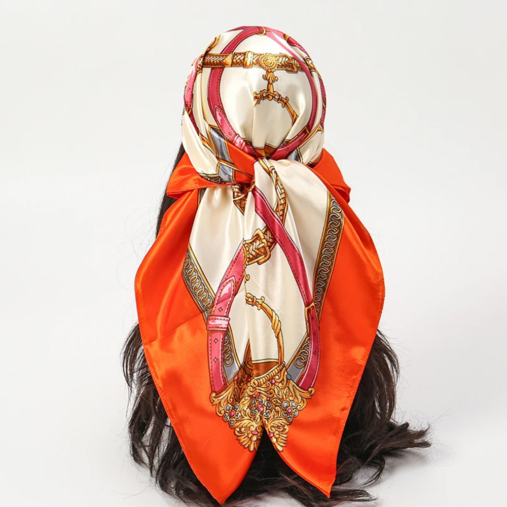 Syal Fashion 90*90cm Wanita Mo - Silk Scarf Square ulasan dan harga
