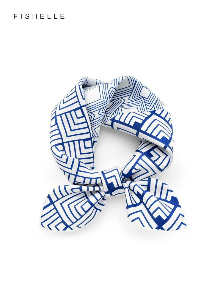 Cina Klasik Biru Putih Porsele - Silk Scarf Square ulasan dan harga
