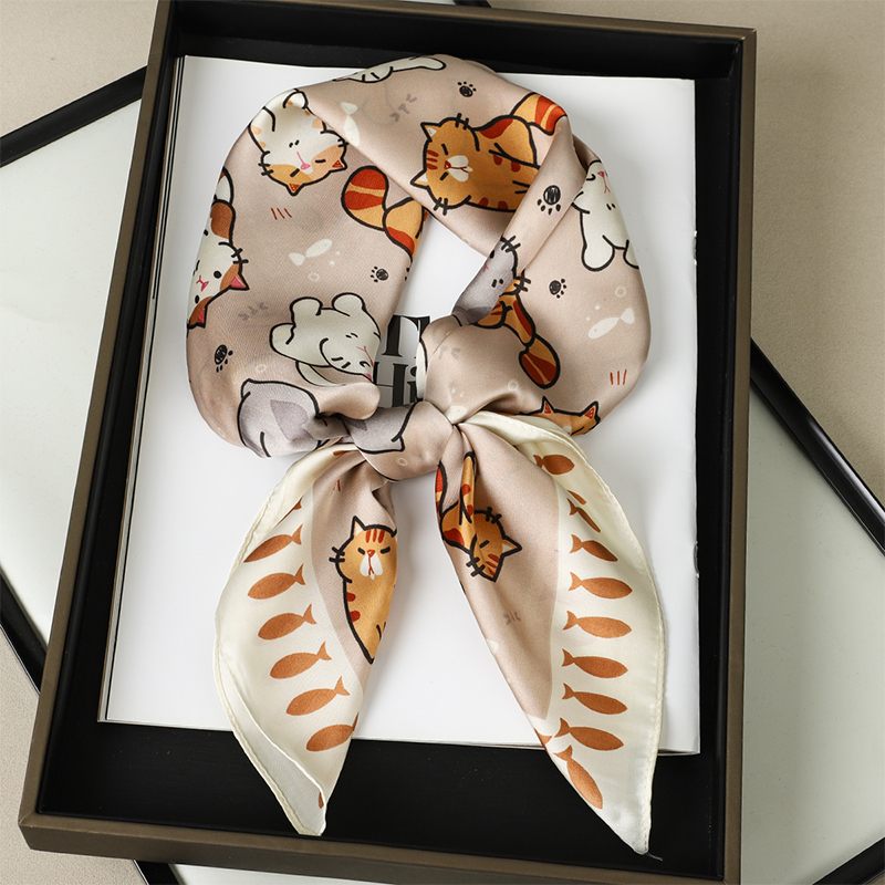 Syal persegi kucing gemuk syal - Silk Scarf Square ulasan dan harga