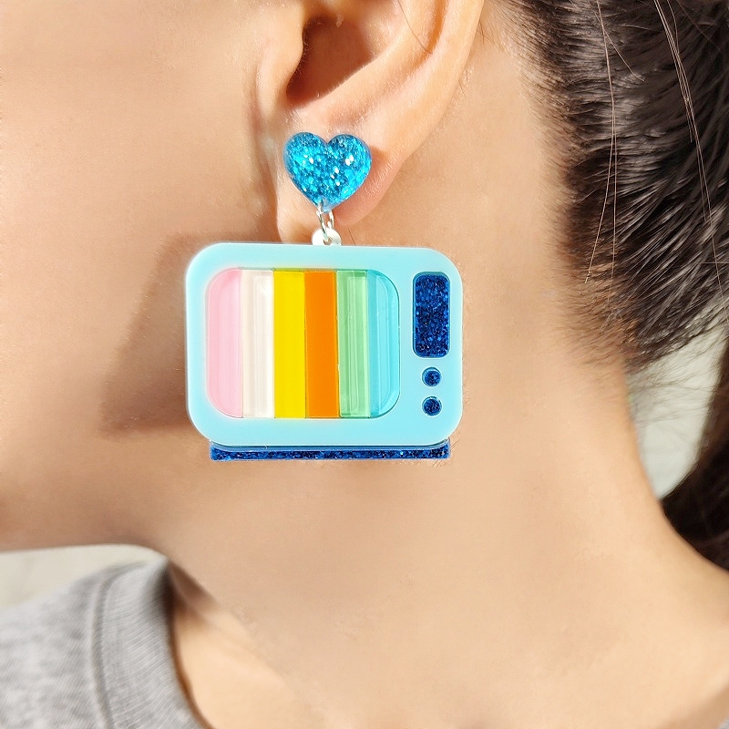 KUGUYS Anting Televisi Akrilik - Women'S Accessories In The 90S ulasan dan harga