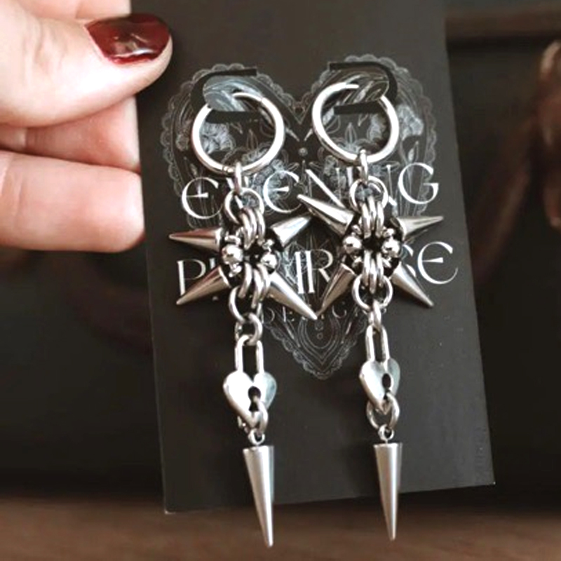 Anting-anting Salib Baja Anti  - Women'S Accessories In The 90S ulasan dan harga