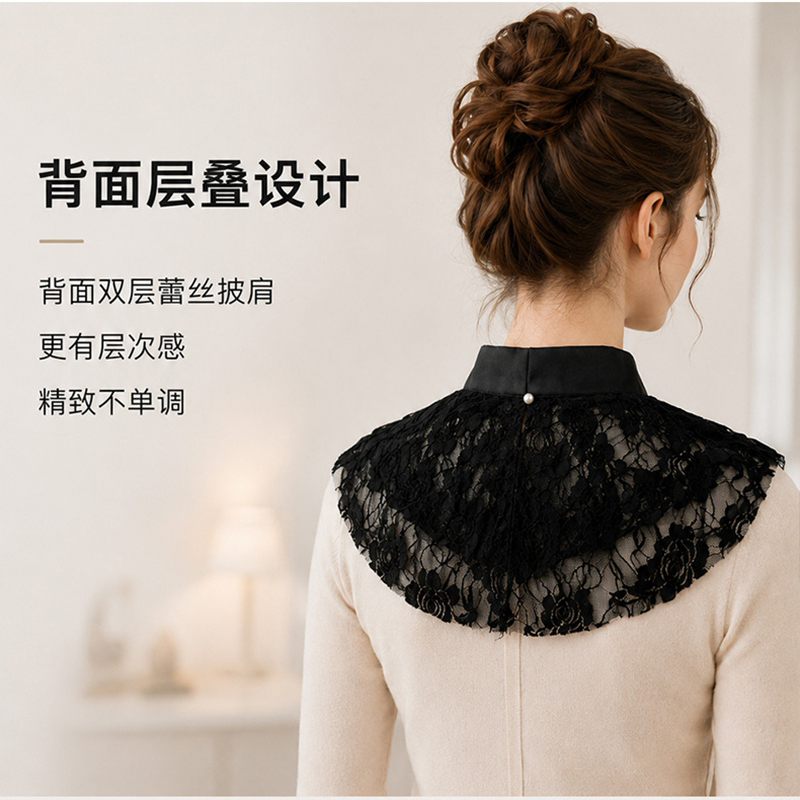 Kerah Palsu Berenda Bunga Eleg - Woman Accessory ulasan dan harga